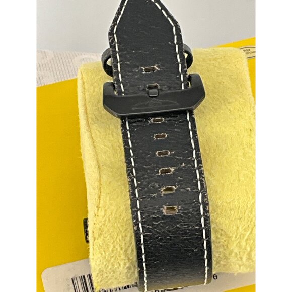 Invicta Aviator Men's Black Quartz Leather Watch With Stainless Steel Case #2455 - Picture 4 of 5